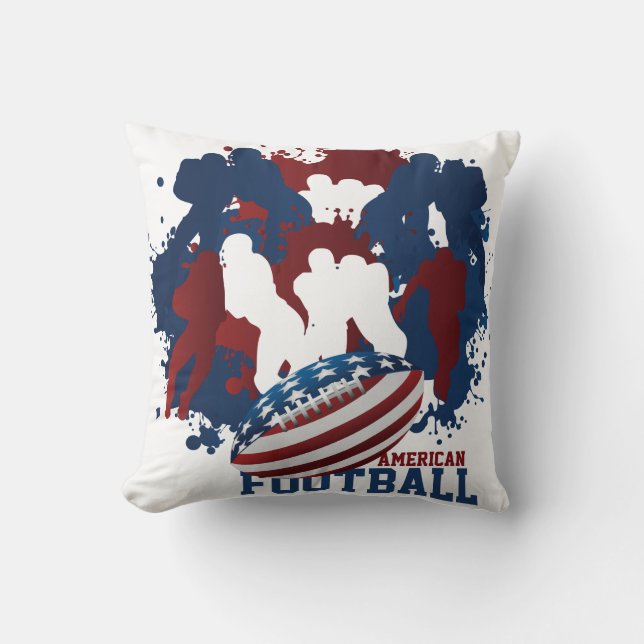 Amerikaanse Football Patriotic Pillow Kussen (Voorkant)