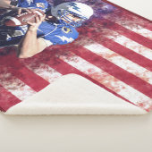 Amerikaanse Football Player & Flag Patriotic Sherpa Deken (3/4)