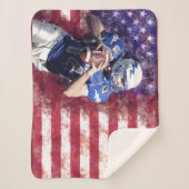 Amerikaanse Football Player & Flag Patriotic Sherpa Deken (Voorkant)