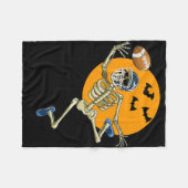 Amerikaanse Football Skeleton Halloween Mannen Boy Fleece Deken (Voorkant (Horizontaal))