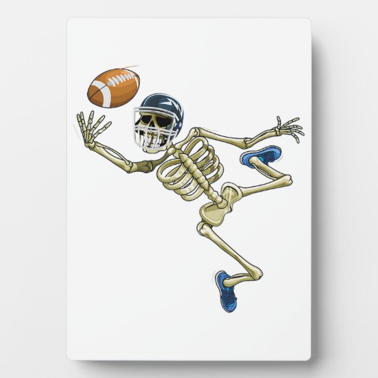 Amerikaanse Football Skeleton Halloween Mannen Boy Fotoplaat (voorkant)