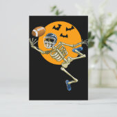 Amerikaanse Football Skeleton Halloween Mannen Boy Kaart (Staand voorkant)