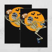 Amerikaanse Football Skeleton Halloween Mannen Boy Kaart (Voorkant / Achterkant)