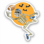 Amerikaanse Football Skeleton Halloween Mannen Boy Sticker (Voorkant)