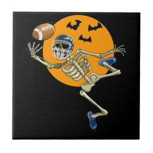 Amerikaanse Football Skeleton Halloween Mannen Boy Tegeltje
