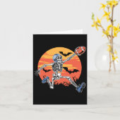 Amerikaanse Football Skeleton Player Halloween Man Kaart (Gele Bloem)