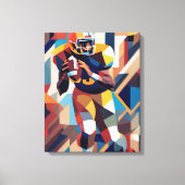 Amerikaanse Football Speler Cubism Canvas Print (Voorkant)