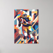 Amerikaanse Football Speler Cubism Canvas Print (Voorkant)
