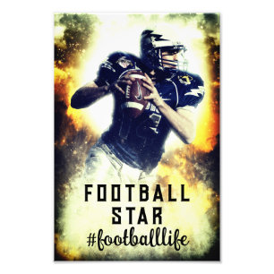 Amerikaanse football speler foto afdruk