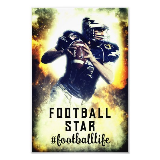 Amerikaanse football  speler foto afdruk (Voorkant)