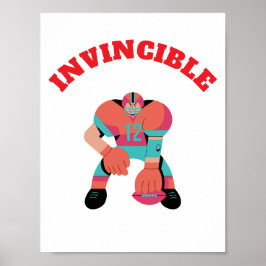 Amerikaanse football speler INVINCIBLE Wall art Poster