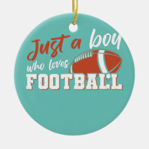 Amerikaanse Football speler is maar een jongen die Keramisch Ornament