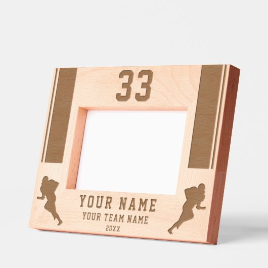 Amerikaanse Football Speler Silhouette Sports Gegraveerde Lijstjes (Links)