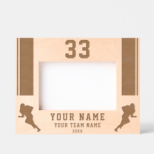 Amerikaanse Football Speler Silhouette Sports Gegraveerde Lijstjes (Voorkant)