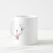 Amerikaanse football speler verhogen van de trofee koffiemok (Voorkant links)