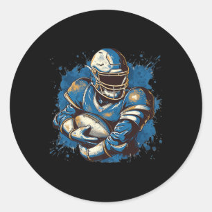 Amerikaanse Football sporter outfit voor jongens A Ronde Sticker