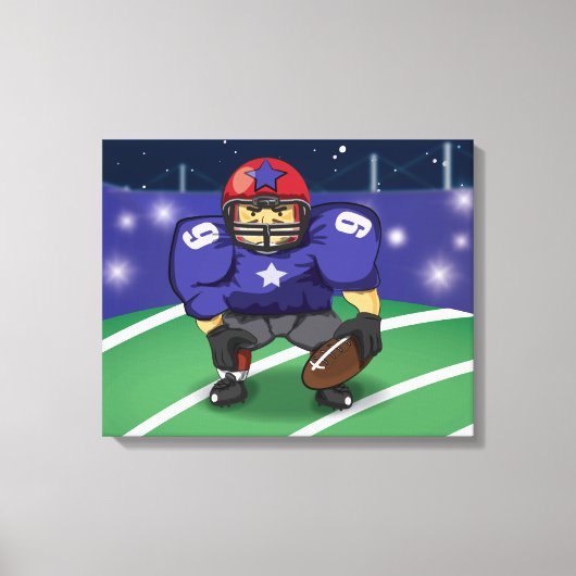 Amerikaanse Football Star Canvas Afdruk (Voorkant)