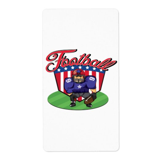 Amerikaanse Football Star Etiket (Voorkant)