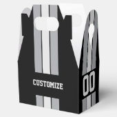 Amerikaanse Football Team Colors Black en Silver Bedankdoosjes (Geopend)