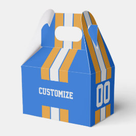 Amerikaanse Football team kleuren blauw en geel Bedankdoosjes