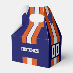 Amerikaanse Football team kleuren blauw en Oranje Bedankdoosjes