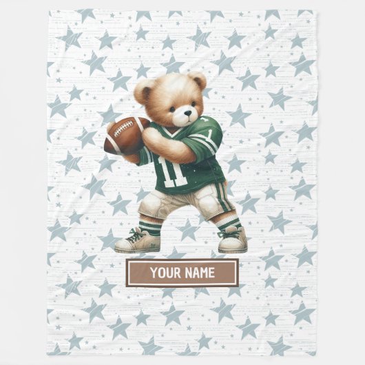 Amerikaanse Football Teddy Blanket voor Jongens Ve Fleece Deken (Voorkant)