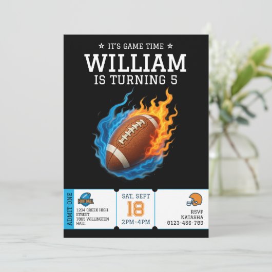 Amerikaanse Football Verjaardag Atleet Verjaardag Kaart (Staand voorkant)