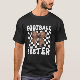 Amerikaanse Football zus Coquette Bow Funny Game D T-shirt