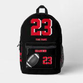 Amerikaanse Footballs bal rugzak zwart rood 2 (Voorkant)