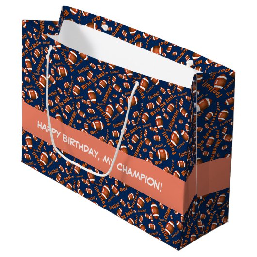 Amerikaanse Footballs balls en Inspirerend tekst Groot Cadeauzakje (Voorkant Gekanteld)