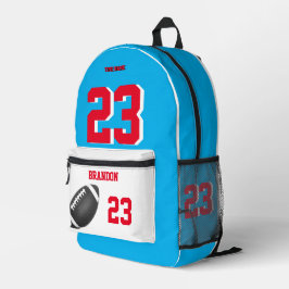 Amerikaanse Footballs balrugzak zwart hemelsblauw  Bedrukte Rugzak