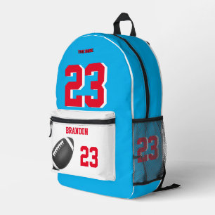 Amerikaanse Footballs balrugzak zwart hemelsblauw  Bedrukte Rugzak