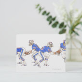 Amerikaanse footballs demonstreren briefkaart (Staand voorkant)