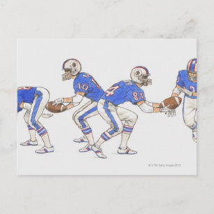 Amerikaanse footballs demonstreren briefkaart