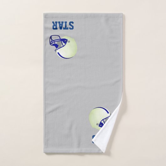 Amerikaanse Footballs helm & tekst op lichtgrijs Bad Handdoek (Handdoek)