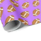 Amerikaanse Footballs op Paarse Cadeaupapier (Rol Hoek)