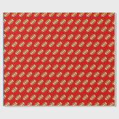 Amerikaanse Footballs op rood Cadeaupapier (Vlak)