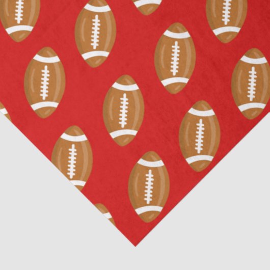 Amerikaanse Footballs op rood Tissuepapier (Detail)