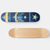 Amerikaanse Footballs trui kleuren blauw goud glit Persoonlijk Skateboard (Horizontaal)