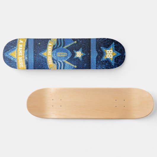 Amerikaanse Footballs trui kleuren blauw goud glit Persoonlijk Skateboard (Horizontaal)