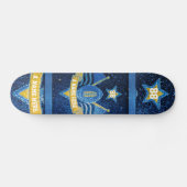 Amerikaanse Footballs trui kleuren blauw goud glit Persoonlijk Skateboard (Horizontaal)