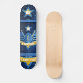 Amerikaanse Footballs trui kleuren blauw goud glit Persoonlijk Skateboard (Voorkant)