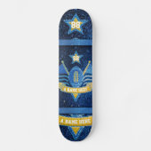 Amerikaanse Footballs trui kleuren blauw goud glit Persoonlijk Skateboard (Voorkant)