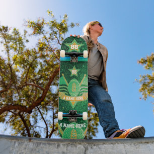 Amerikaanse Footballs trui kleuren groen goud glit Persoonlijk Skateboard