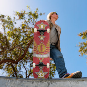 Amerikaanse Footballs trui kleuren rood + gouden g Persoonlijk Skateboard