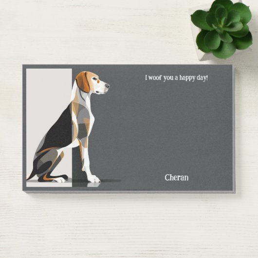 Amerikaanse Foxhound Abstracte Art Dog Naam Post-it® Notes (Kantoor)