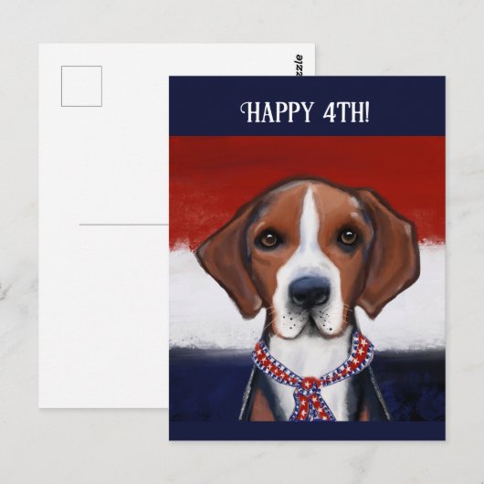 Amerikaanse Foxhound  Briefkaart (Voorkant / Achterkant)