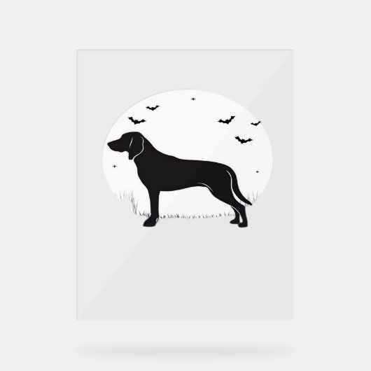 Amerikaanse Foxhound Dog - Halloween Moon Silhouet Acryl Bord (Voorkant)