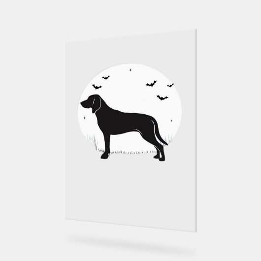 Amerikaanse Foxhound Dog - Halloween Moon Silhouet Acryl Bord (Hoek)