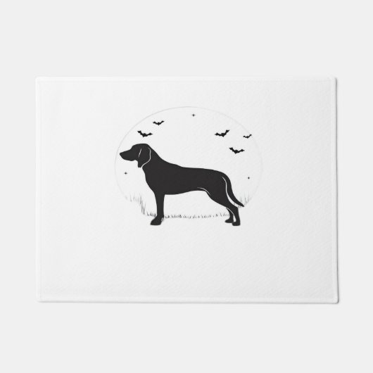 Amerikaanse Foxhound Dog - Halloween Moon Silhouet Deurmat (Voorkant)